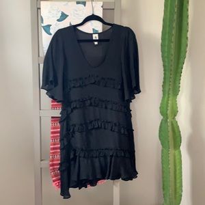 Black ruffle dress